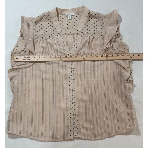 Tribal Jeans Mixed Media Blouse Top 5608  French Oak Size Large - Picture 11 of 12